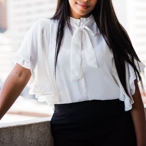 Ruffled Button Down Blouse